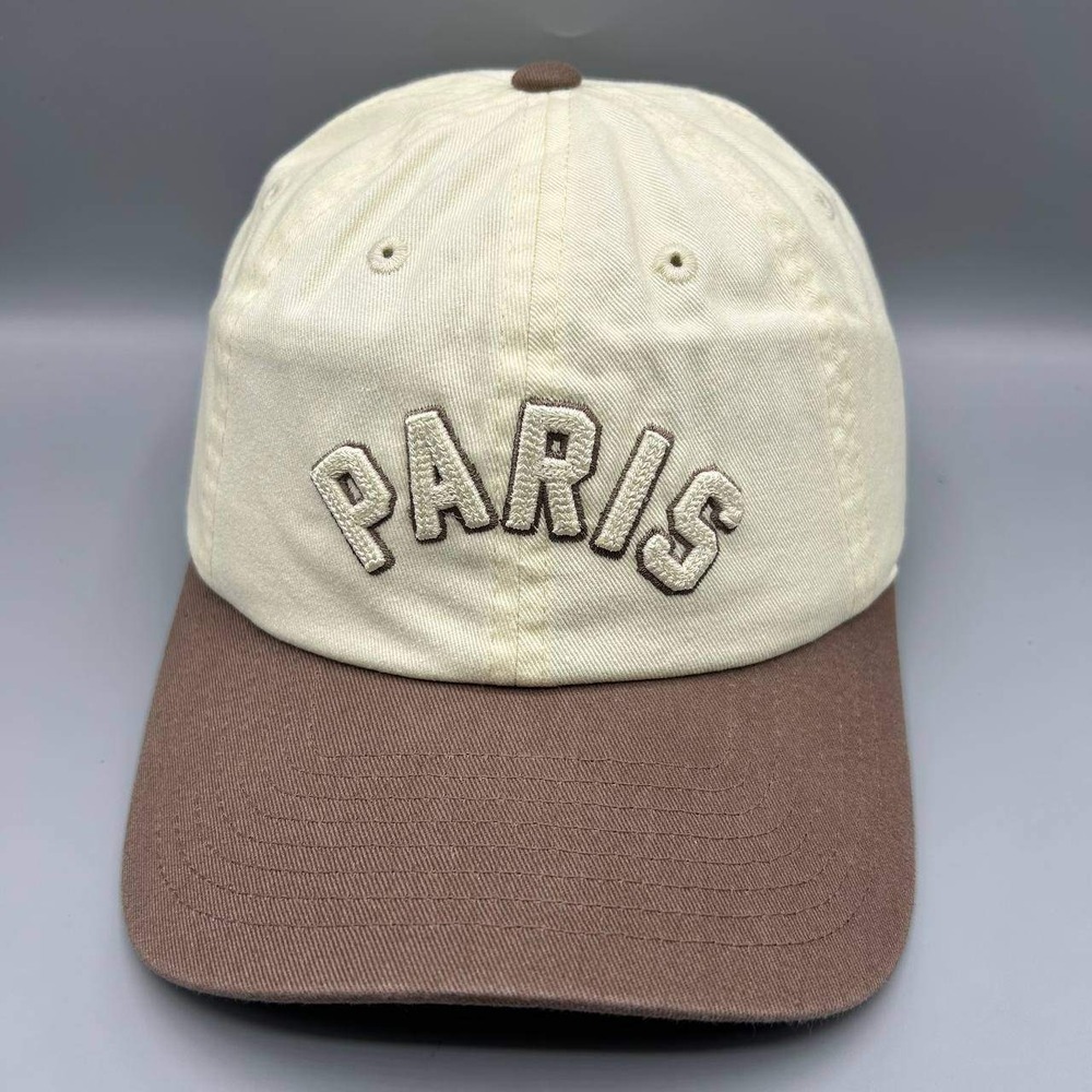 Vintage Paris Hat Men Brown American Needle Snap Back Cap Cotton New